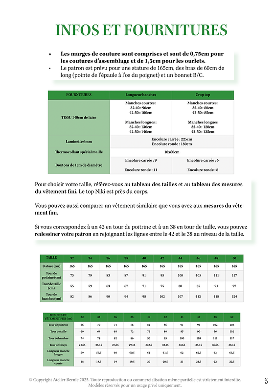 Patron Pochette - Top Niki - Atelier Bernie