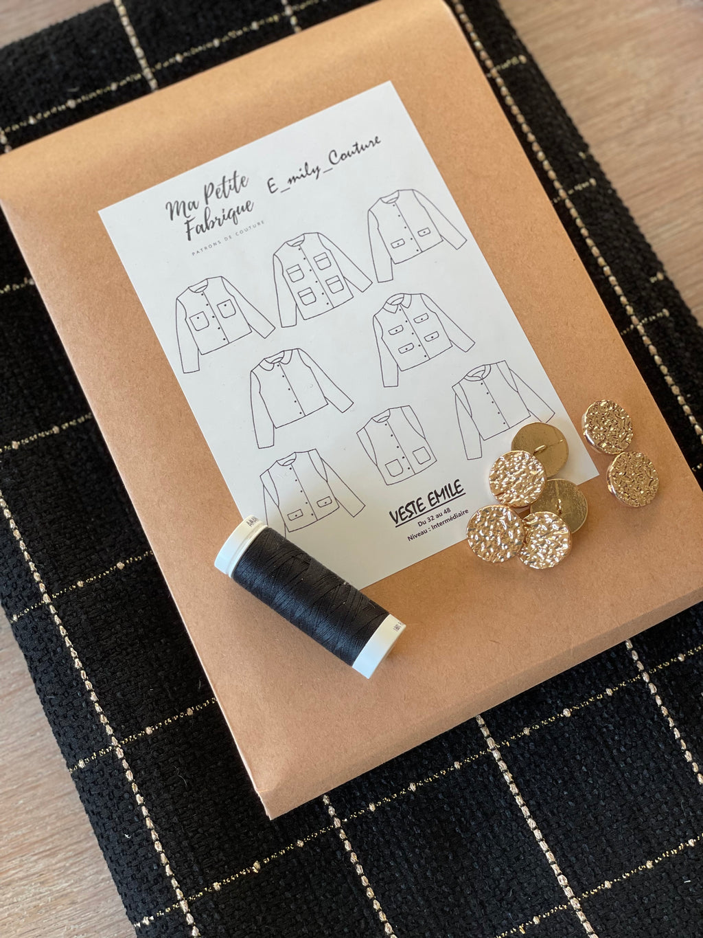 Ensemble à coudre Veste Emile en Jacquard Quadro