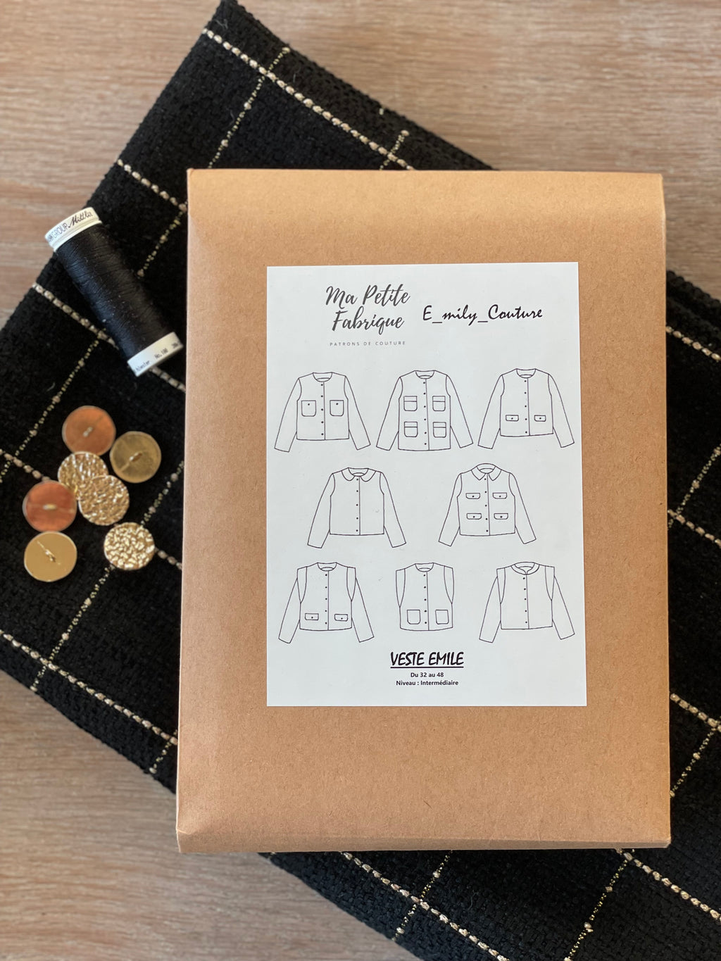 Ensemble à coudre Veste Emile en Jacquard Quadro