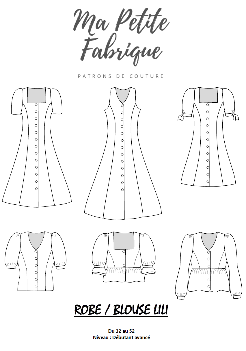 Précommande - Kit couture Robe Lili & crêpe marocain de viscose Ecovero Lili
