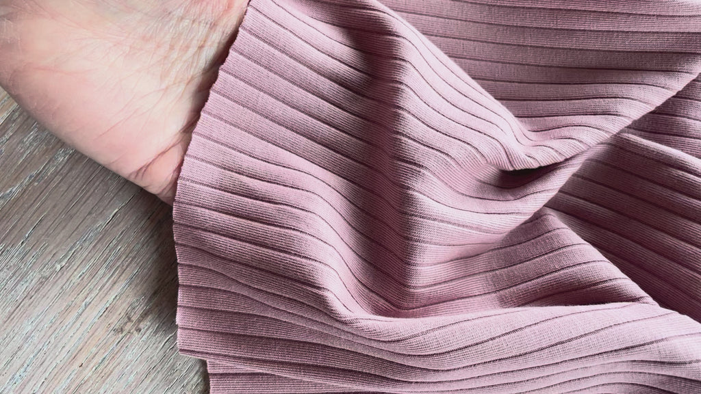 Jersey à côtes - Colette - Vieux Rose