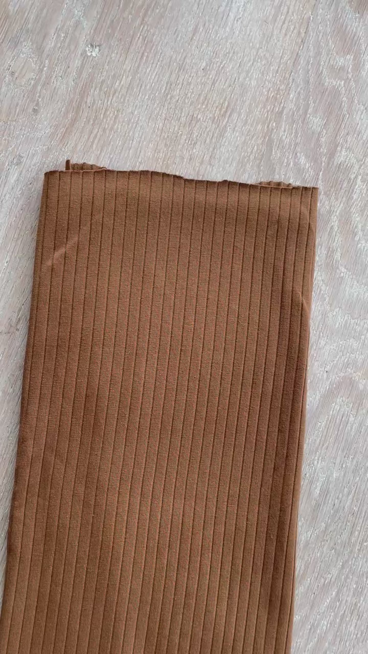 Jersey à côtes - Colette - Noisette