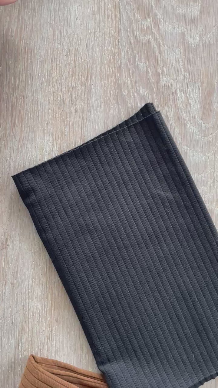 Jersey à côtes - Colette - Noir