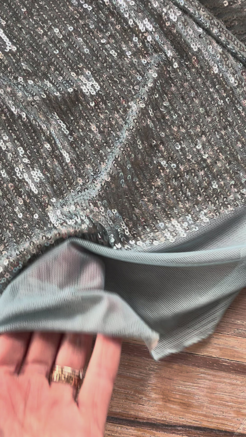 Sequin souple argent - Imprimé Glacier