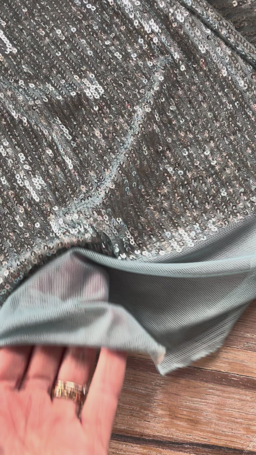 Sequin souple argent - Imprimé Glacier