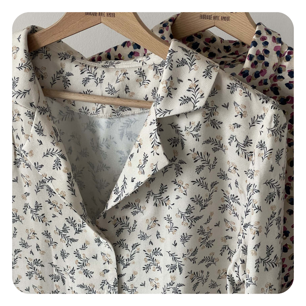 Sergé viscose - Imprimé Marais - Ivoire et noir (Coupons)