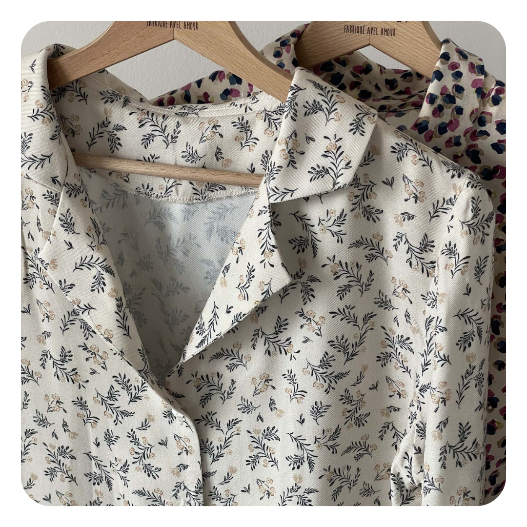 Sergé viscose - Imprimé Marais - Ivoire et noir (Coupons)