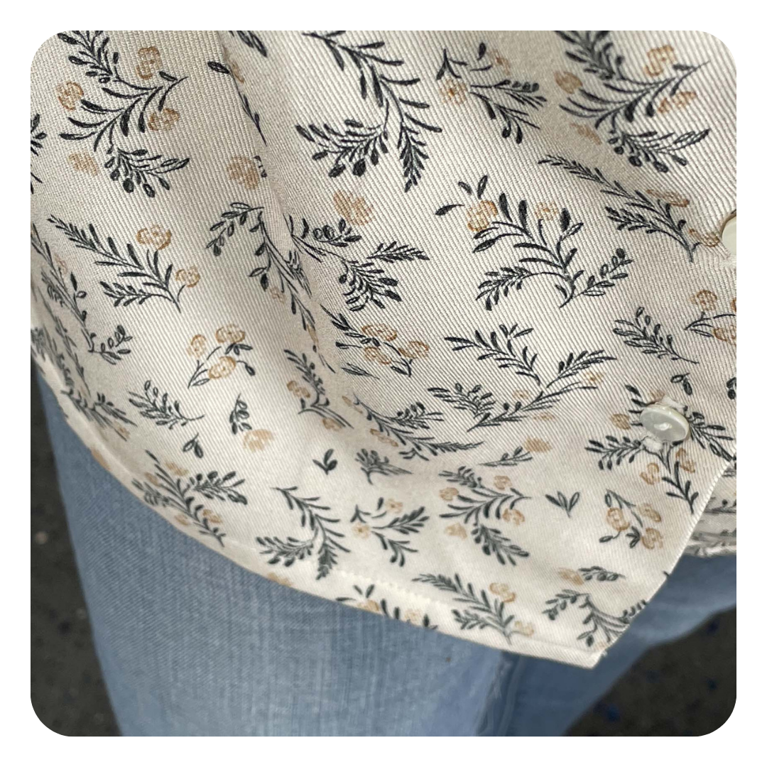 Sergé viscose - Imprimé Marais - Ivoire et noir (Coupons)