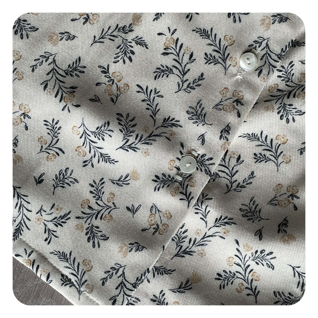 Sergé viscose - Imprimé Marais - Ivoire et noir (Coupons)