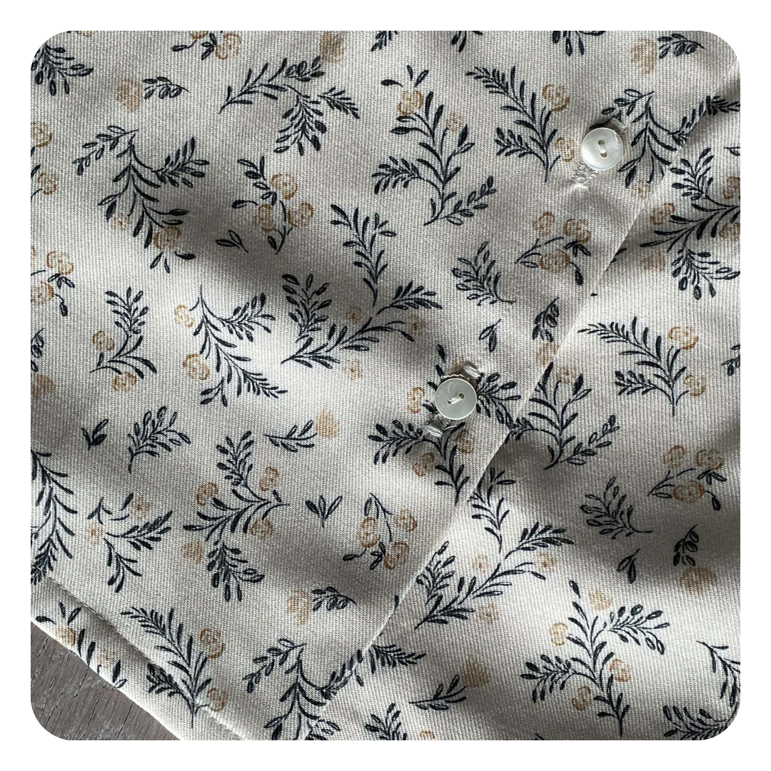 Sergé viscose - Imprimé Marais - Ivoire et noir (Coupons)