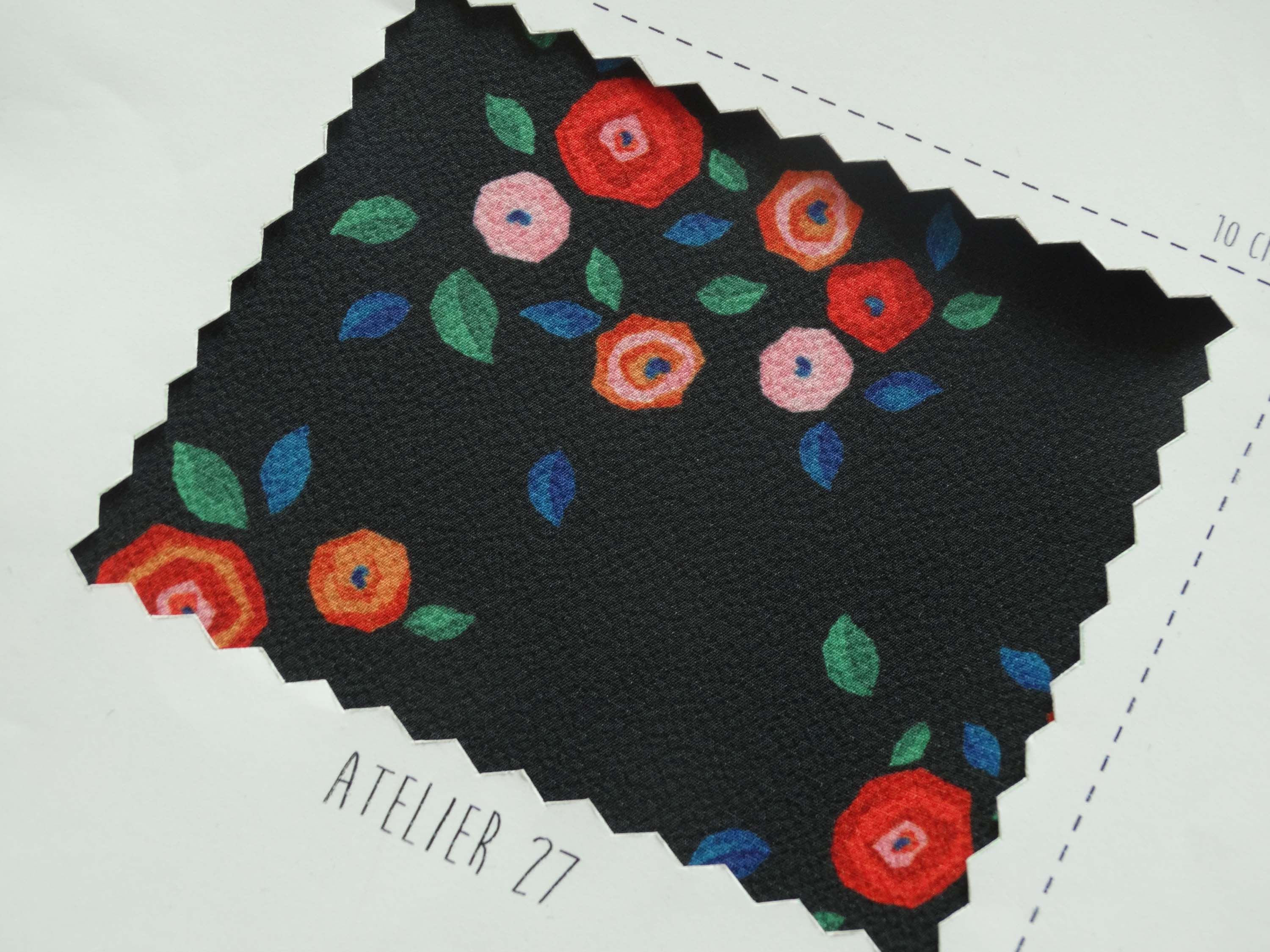 Crepe fabric - Délice print - Multico (Coupon)