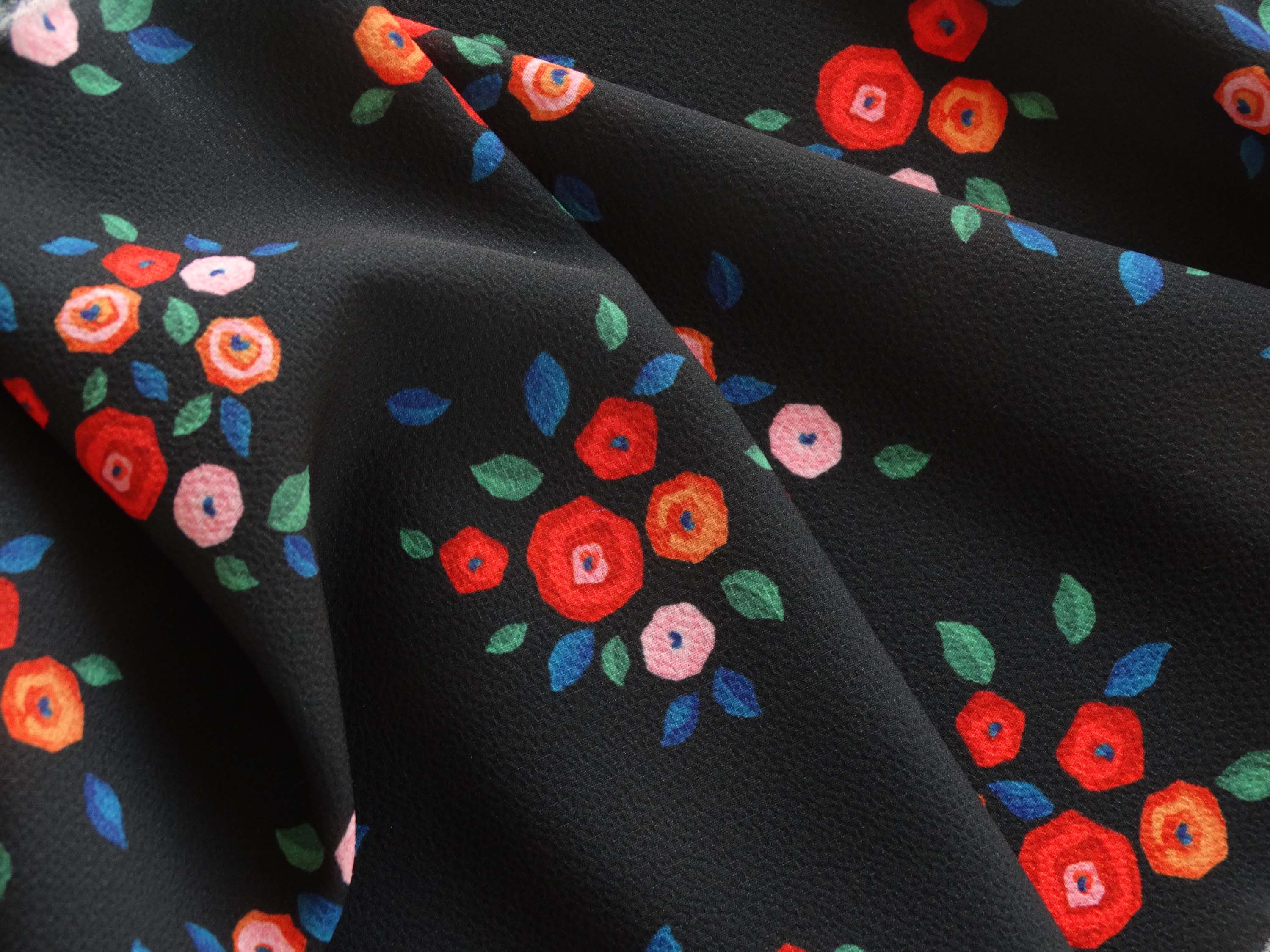 Crepe fabric - Délice print - Multico (Coupon)