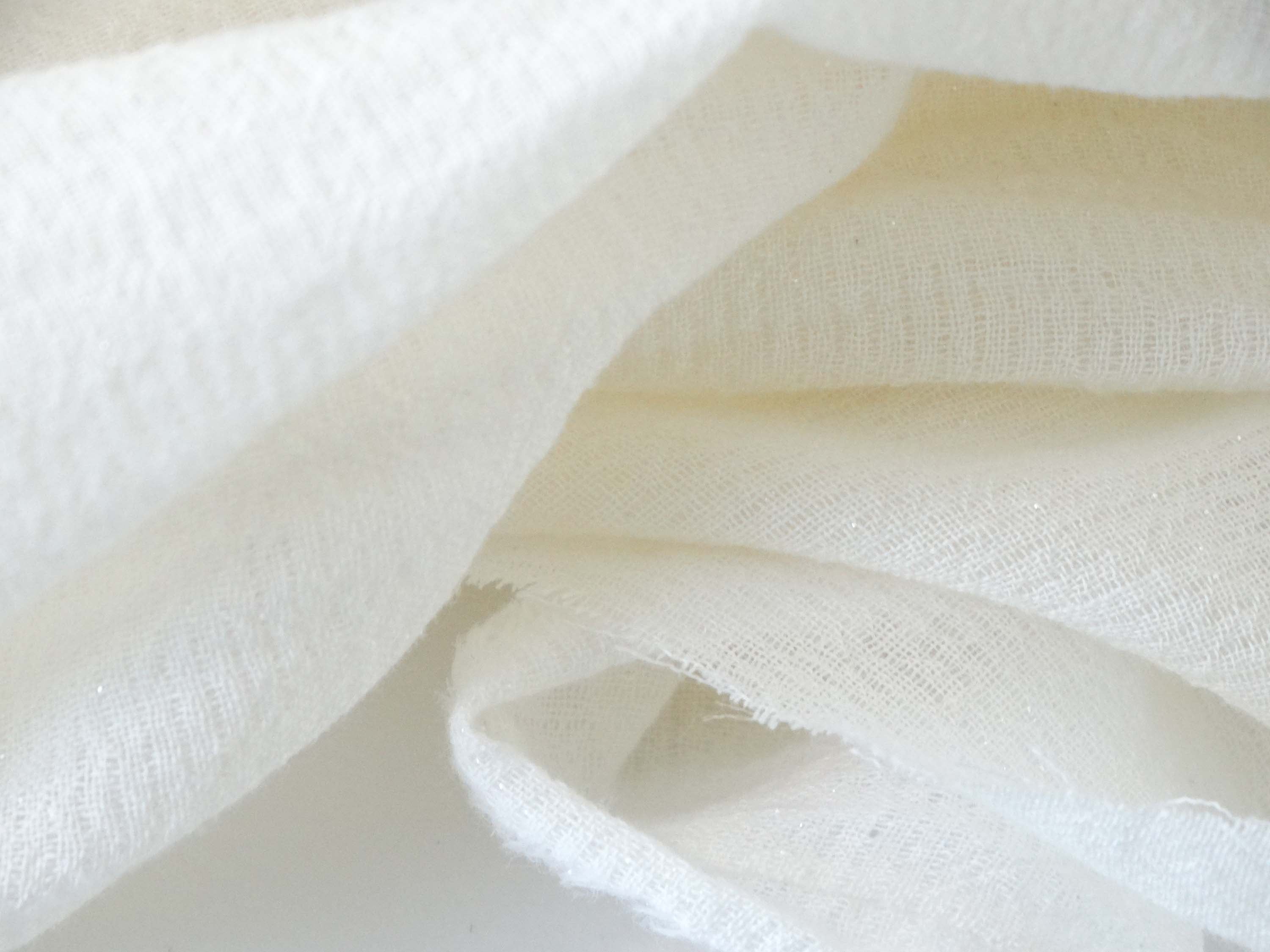 Voile crépon lurex transparent - ivoire (Coupons)