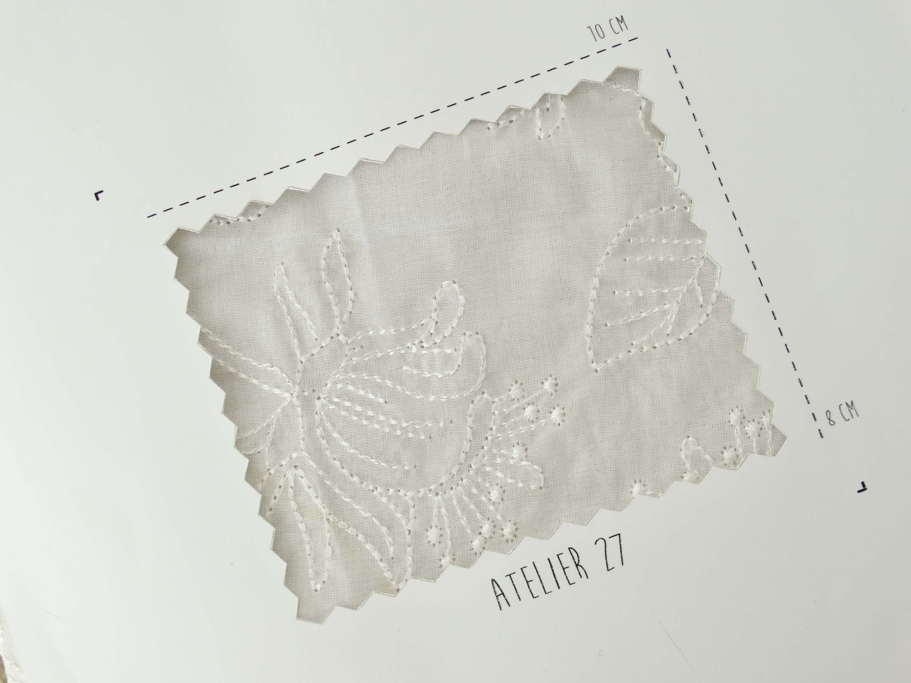 Broderie -  Fleurs perlées (Coupon)