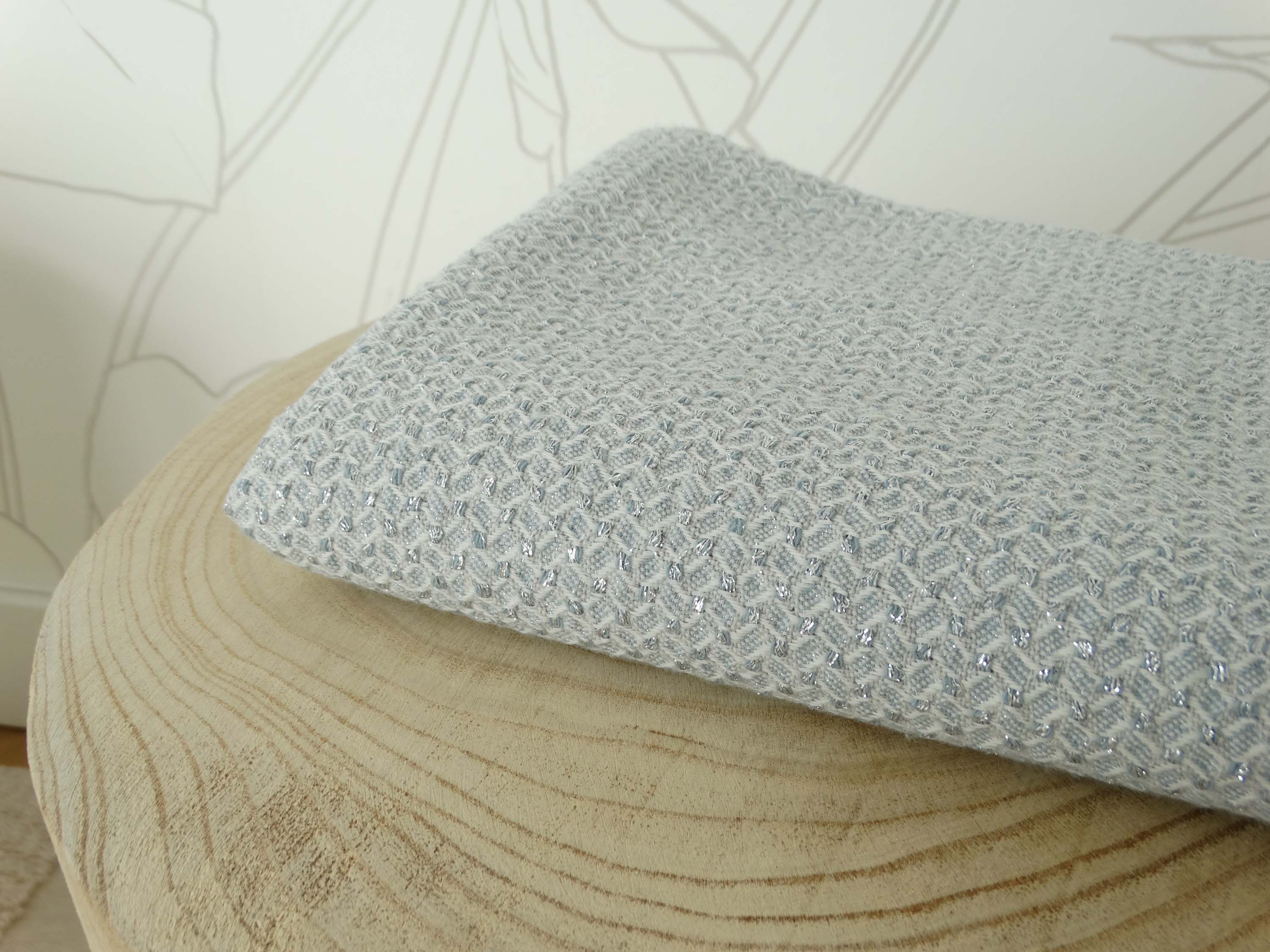 Jacquard brillant - Bleu bouilloire (Coupons)