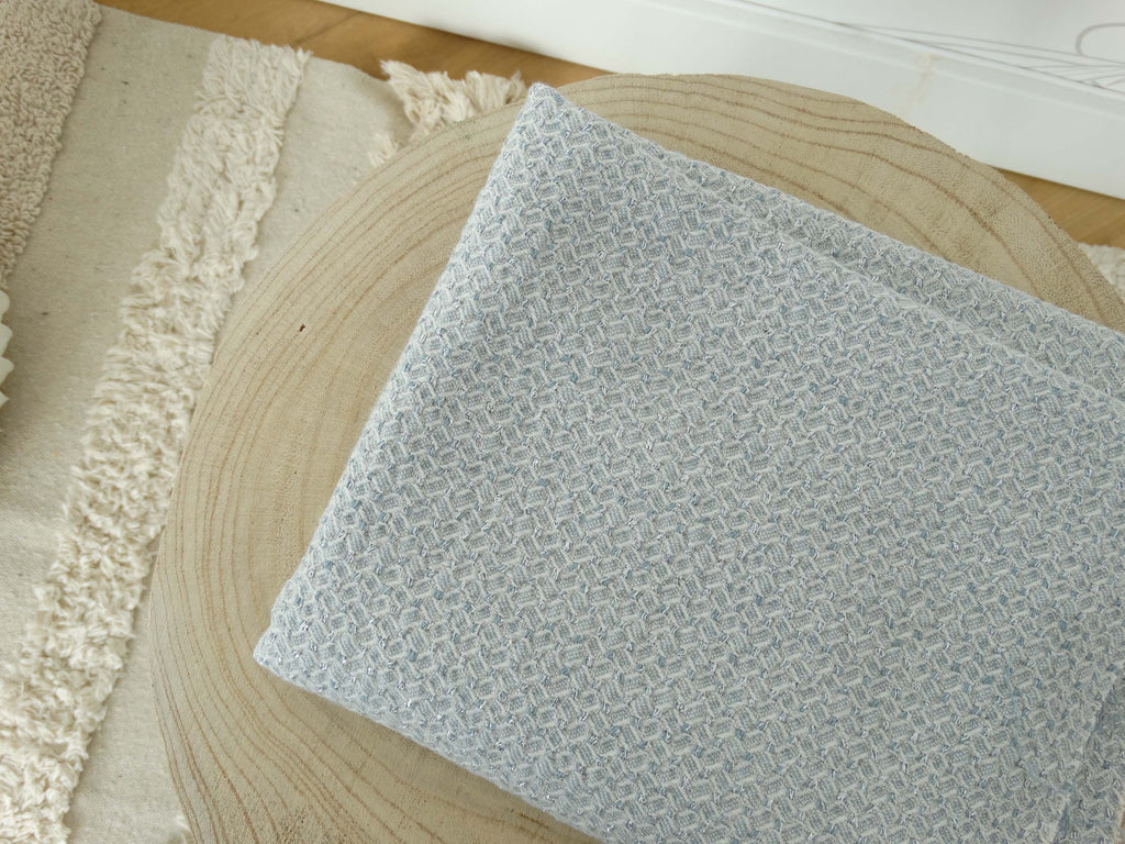Jacquard brillant - Bleu bouilloire (Coupons)