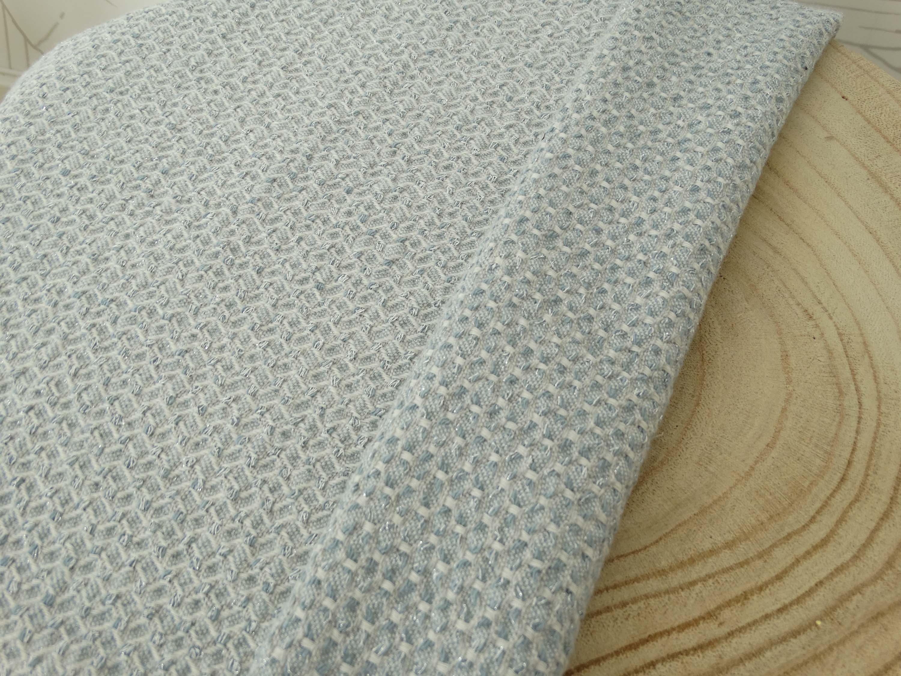 Jacquard brillant - Bleu bouilloire (Coupons)