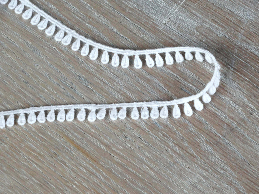 Ruban Guipure Goutte - Coton - Blanc