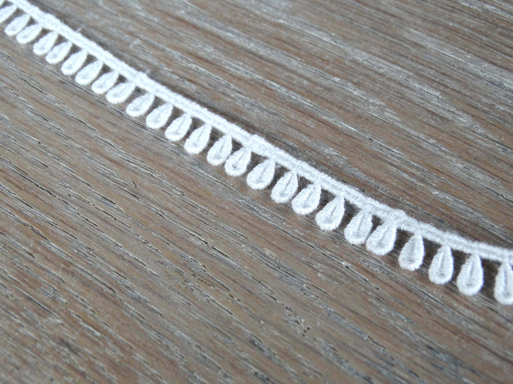Ruban Guipure Goutte - Coton - Blanc