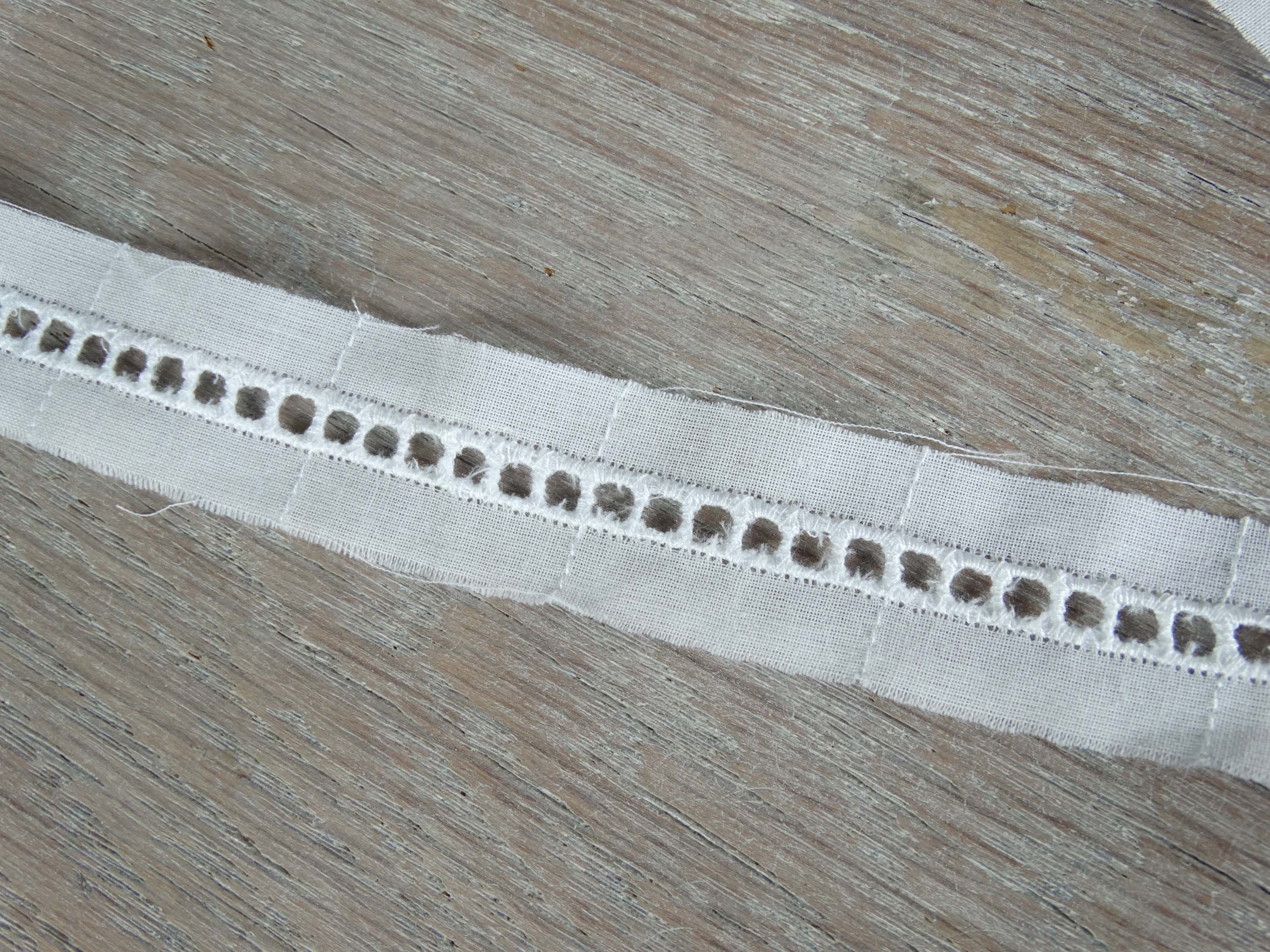 Ruban Broderie Jour échelle - Coton - Blanc