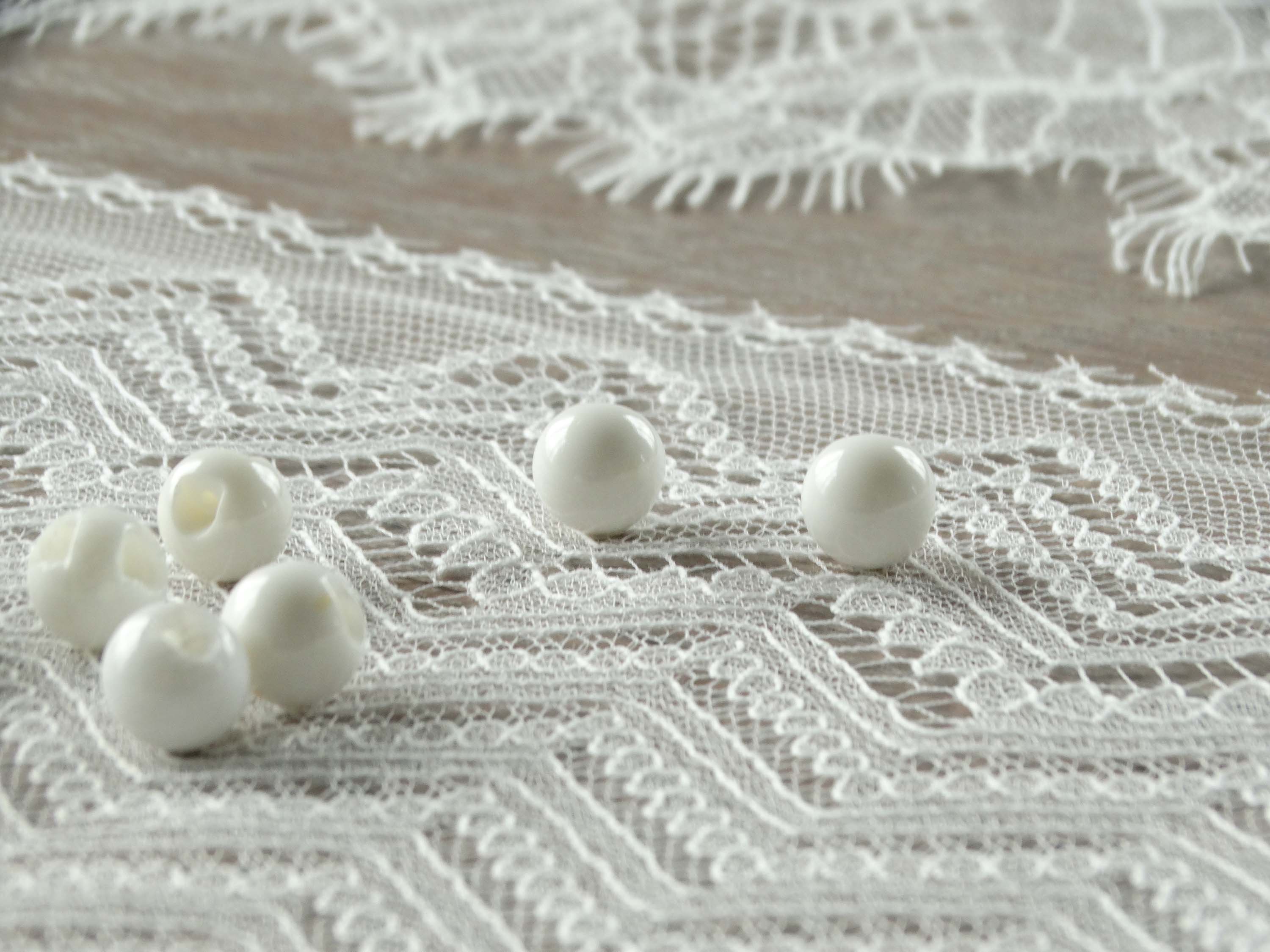 Bouton à coudre - La perle - Blanc