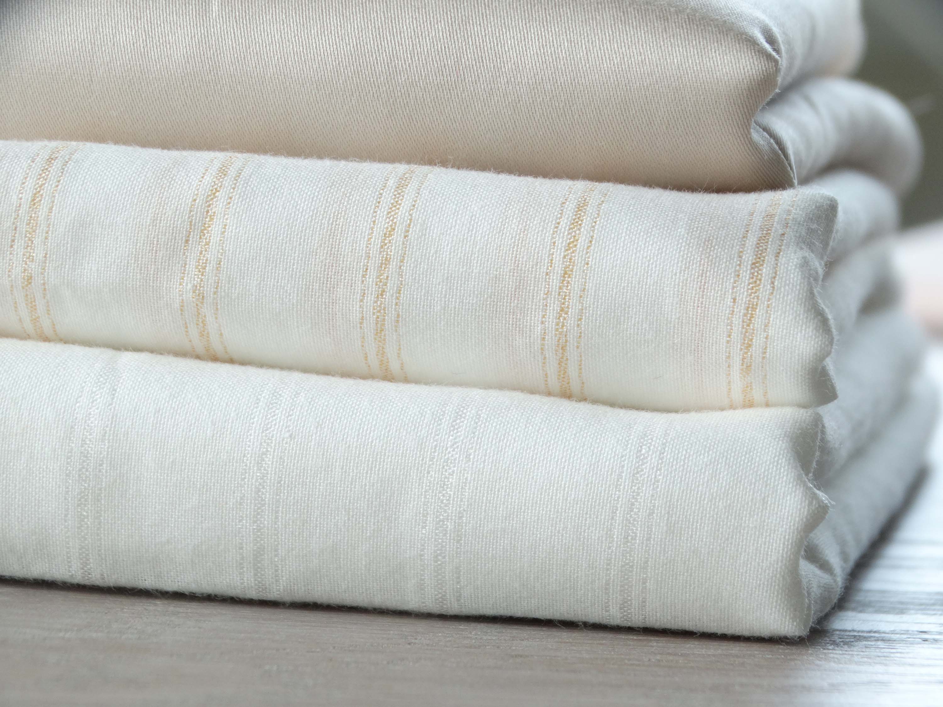 Toile coton - Marie - Ivoire & lurex blanc
