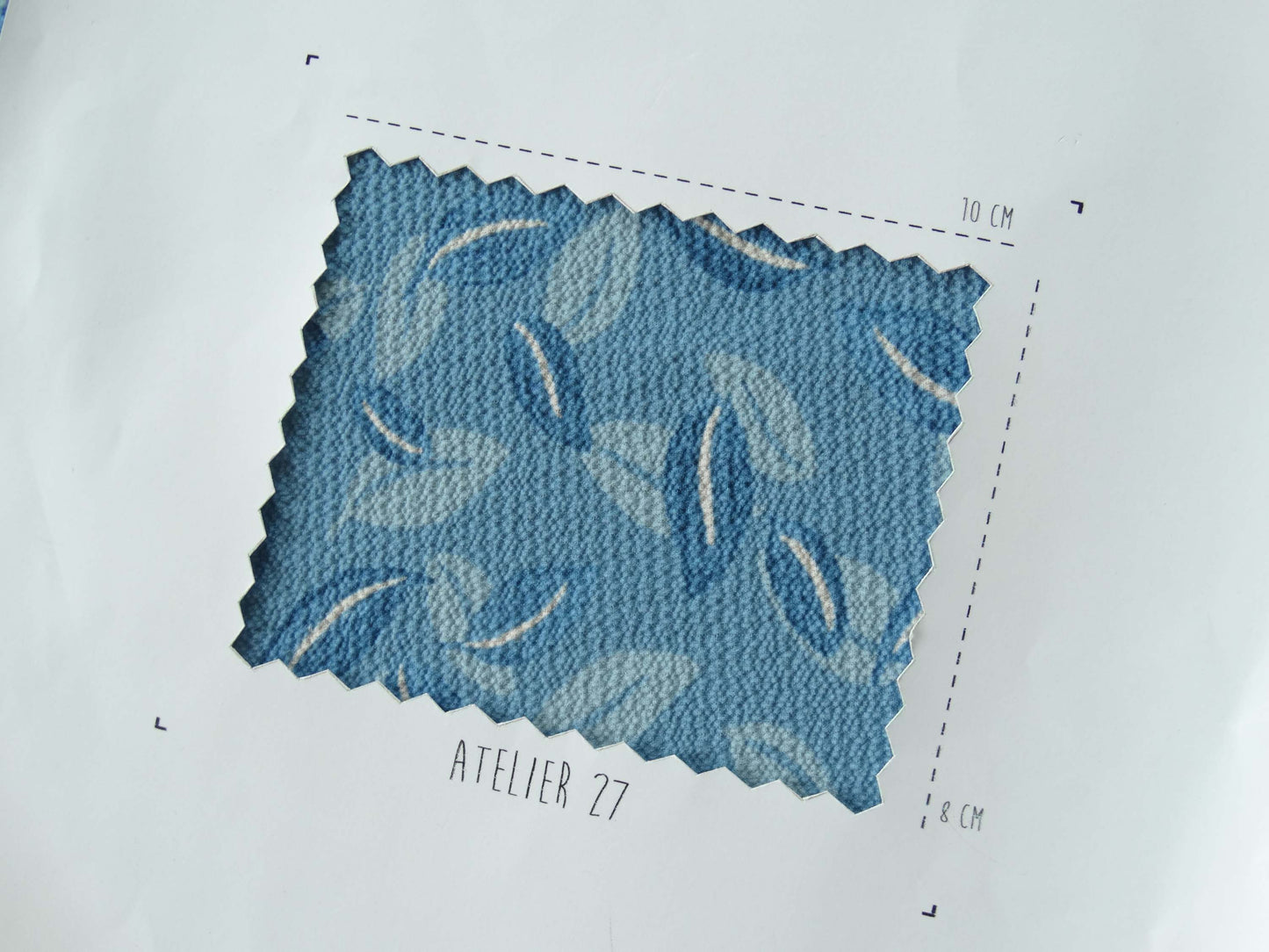 Tissu crêpe - Imprimé Sauge d'été - Bleu Horizon