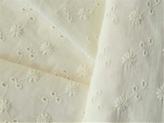 Broderie anglaise - Ajourée - Blanc (Coupon)