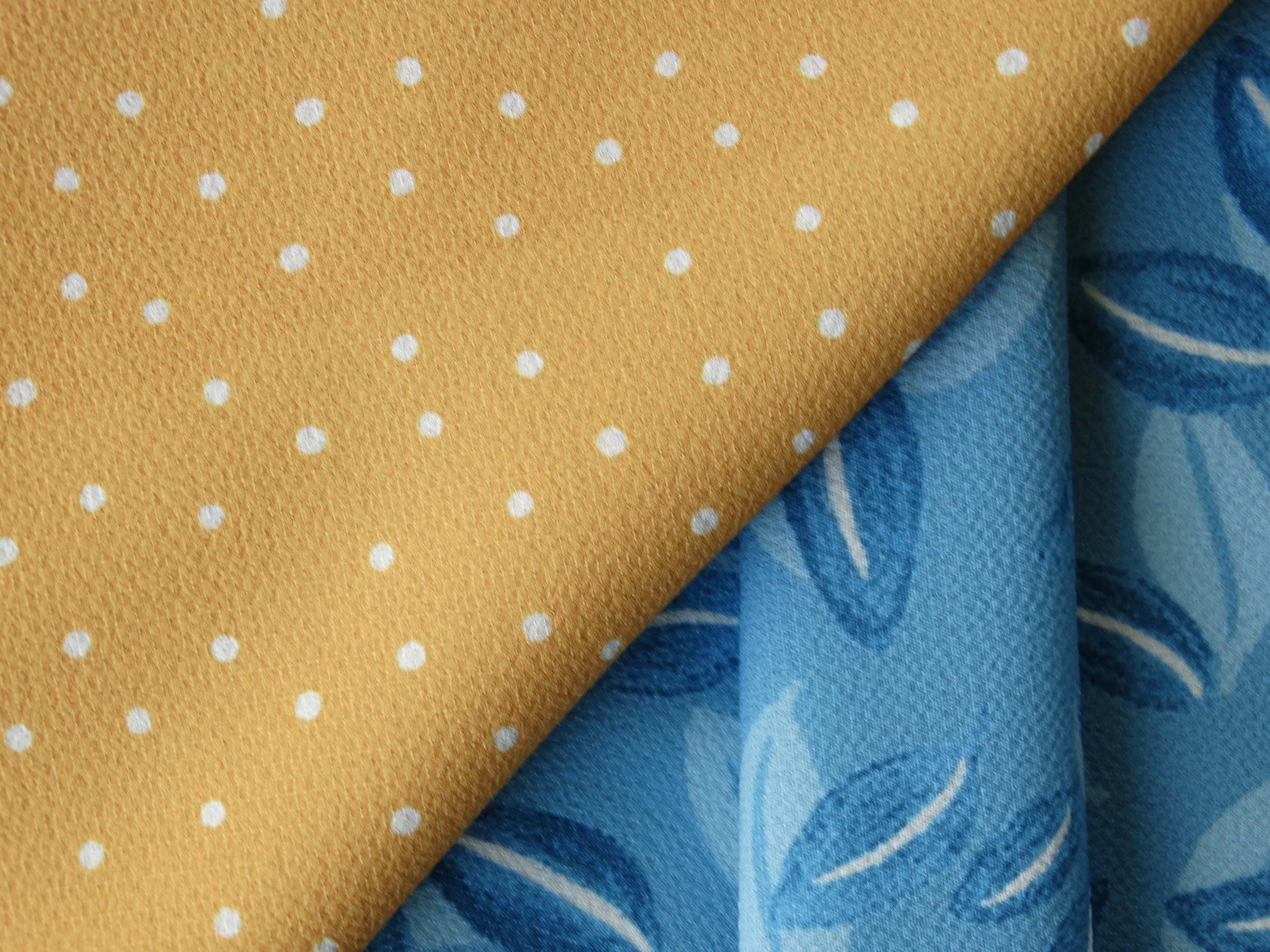 Tissu crêpe - Imprimé Mini Pois - jaune Miel (Coupons)