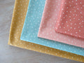 Cotton poplin - Mini Polka Dot Print - Honey, Terracotta, Powder and Prasin