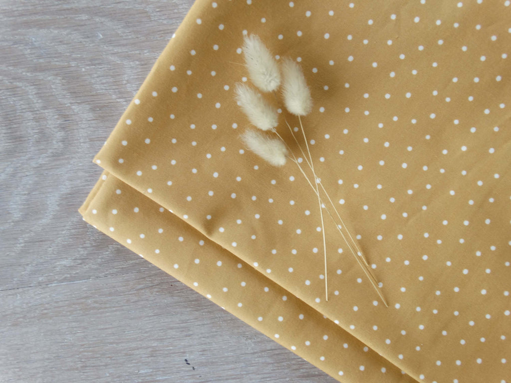 Cotton poplin - Mini Polka Dot Print - Honey, Terracotta, Powder and Prasin