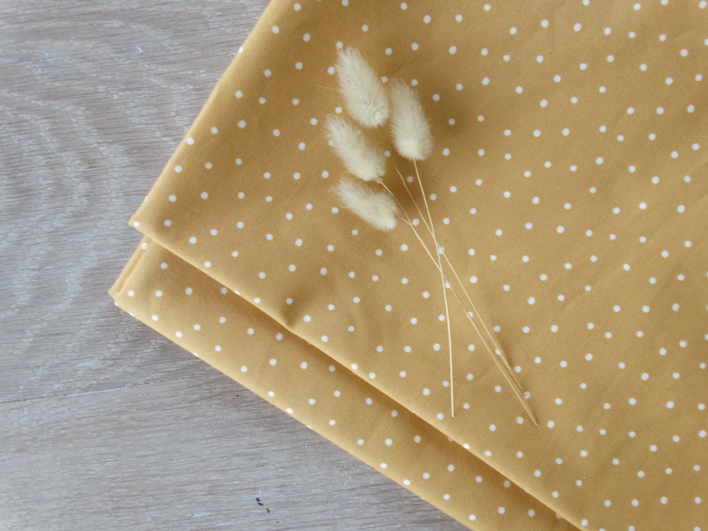 Cotton poplin - Mini Polka Dot Print - Honey, Terracotta, Powder and Prasin