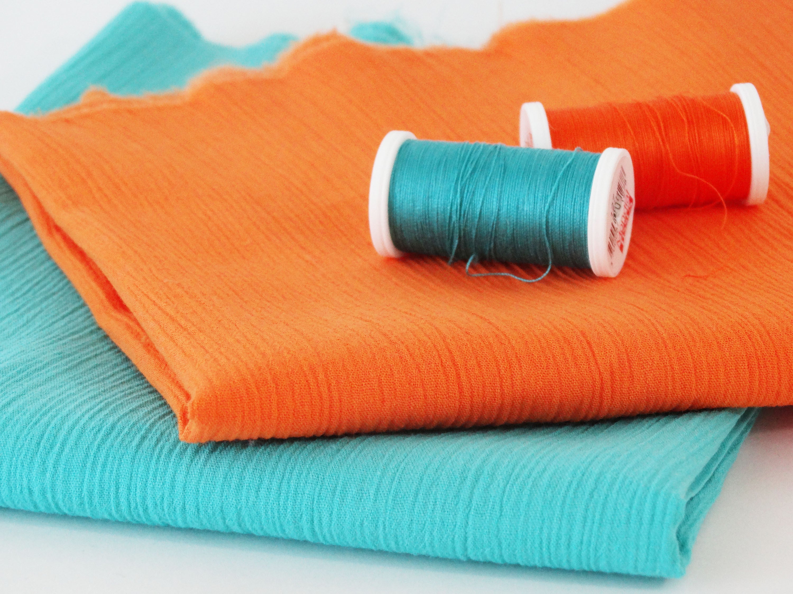Crépon coton - Orange (Coupon)