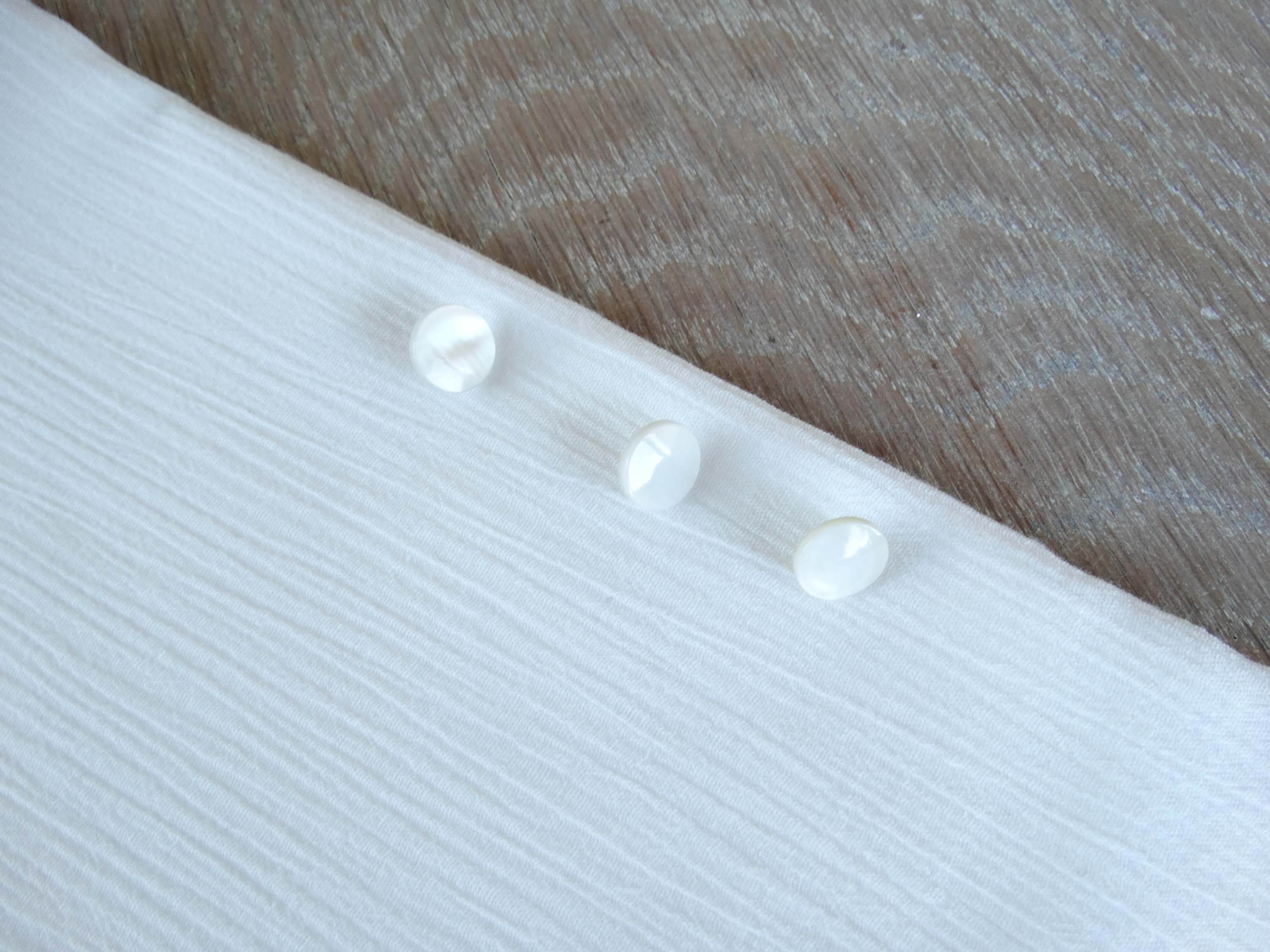 Bouton à coudre - La coquille - Blanc