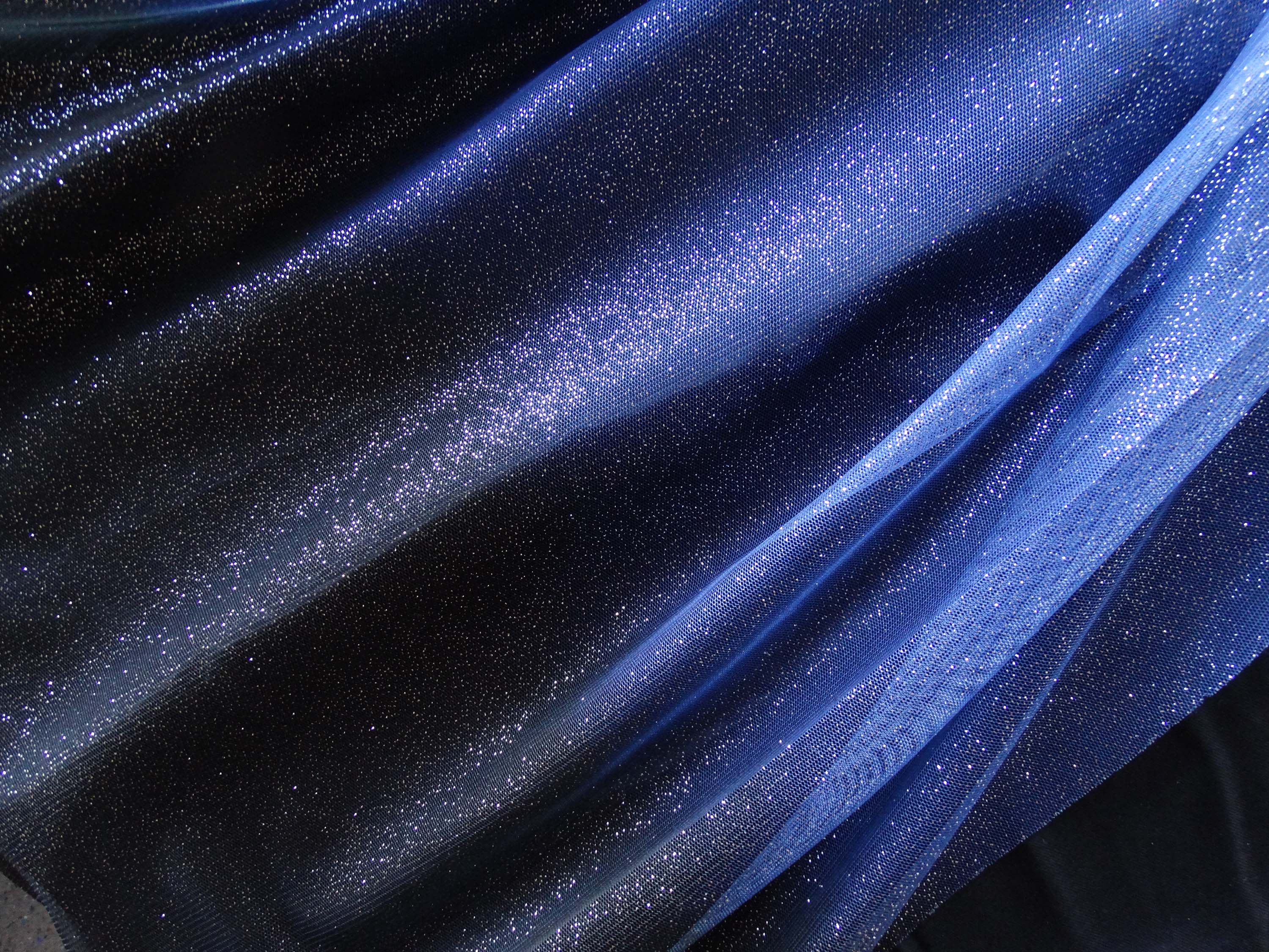 Tulle pailleté - Le dégradé  - Bleu et Noir