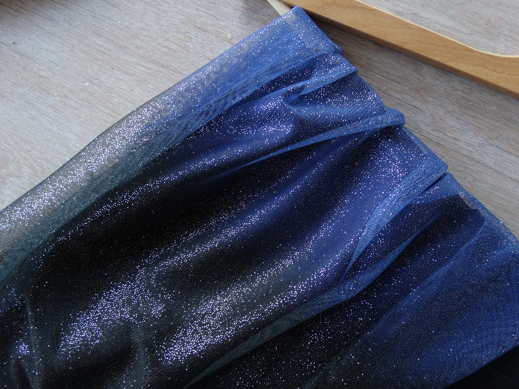 Tulle pailleté - Le dégradé  - Bleu et Noir