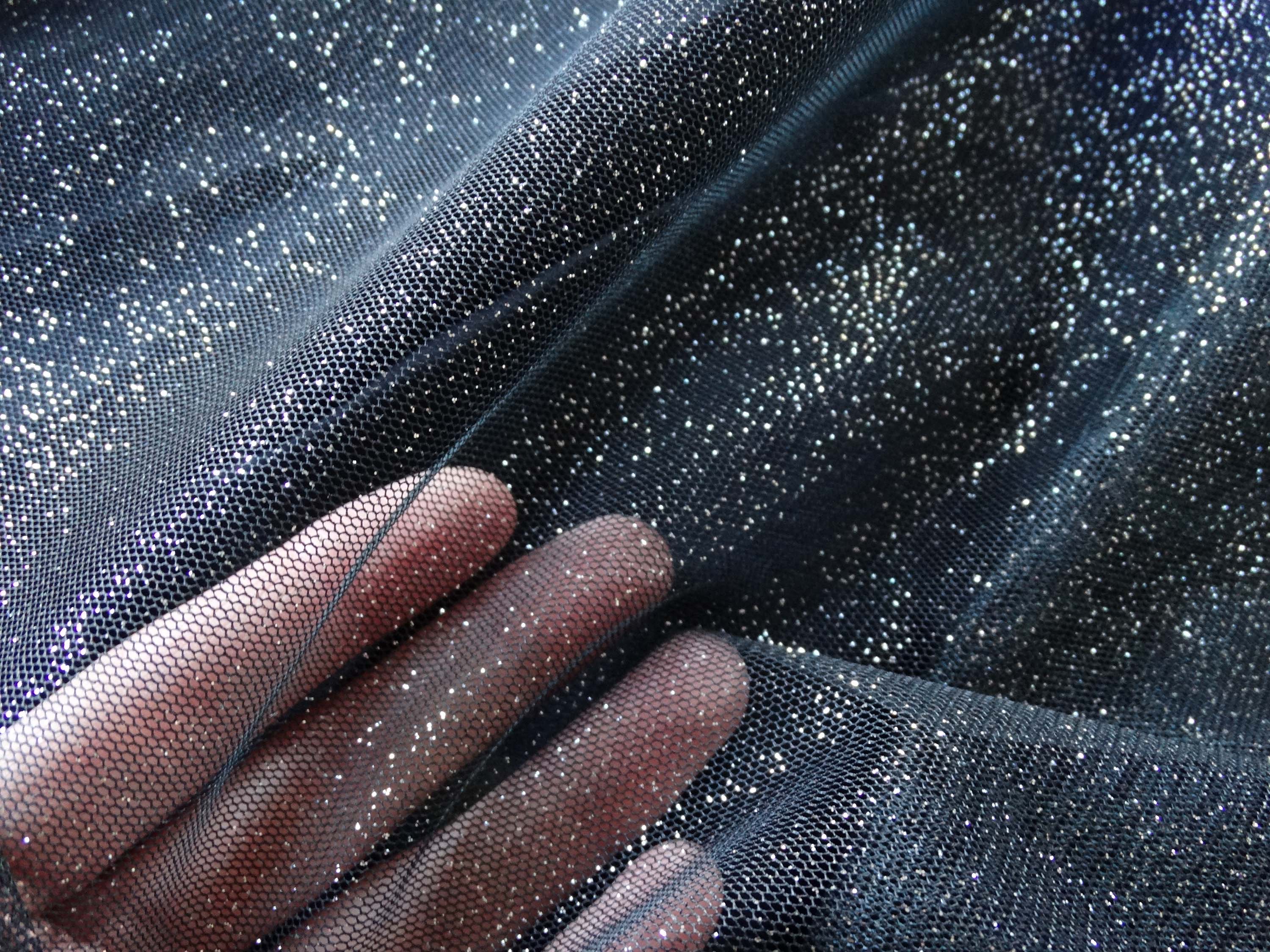 Tulle pailleté - Le dégradé  - Bleu et Noir