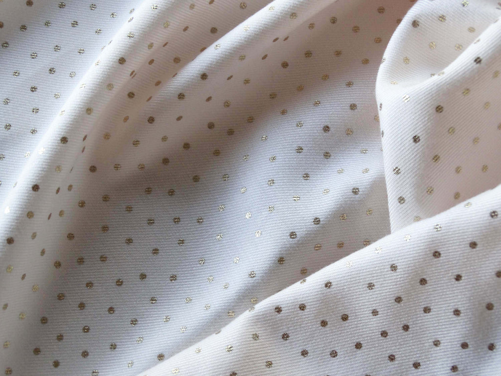Viscose Twill - Mini Gold Dots - Nude Pink (Coupon)
