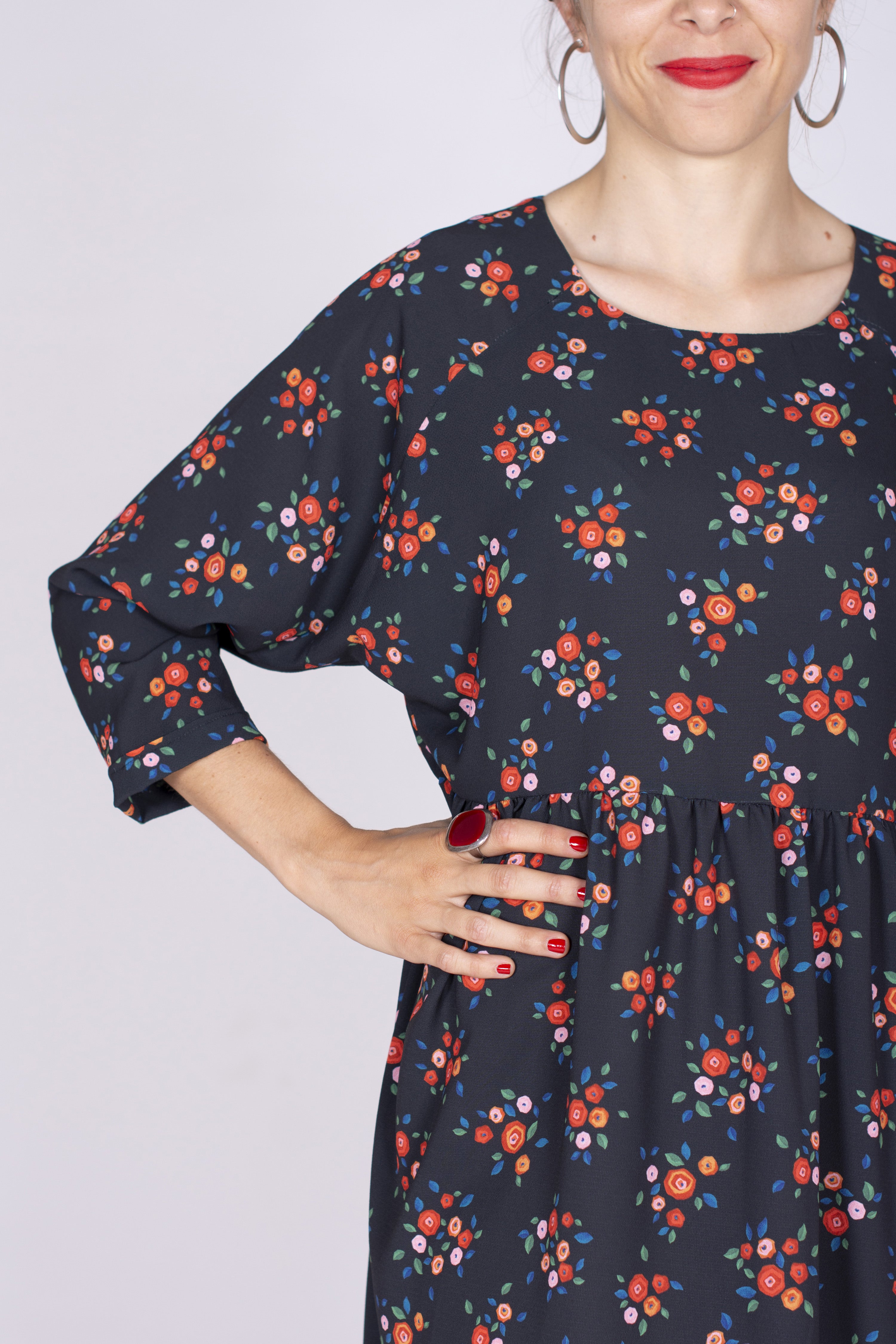 Crepe fabric - Délice print - Multico (Coupon)