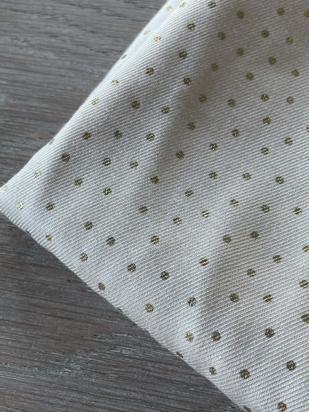 Viscose Twill - Mini Gold Dots - Nude Pink (Coupon)