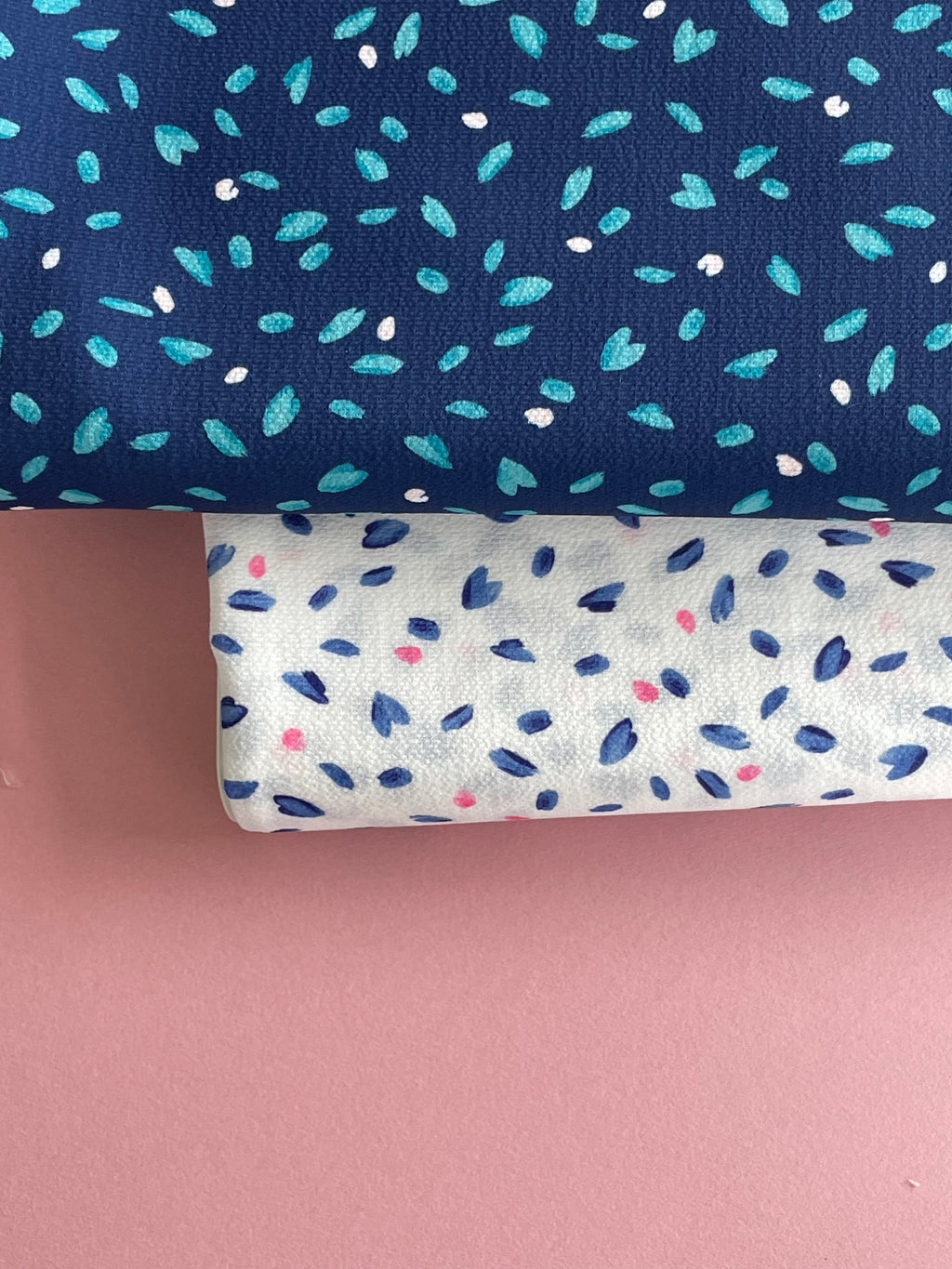 Tissu crêpe - Imprimé L'envolée - Blanc & Marine (Coupons)