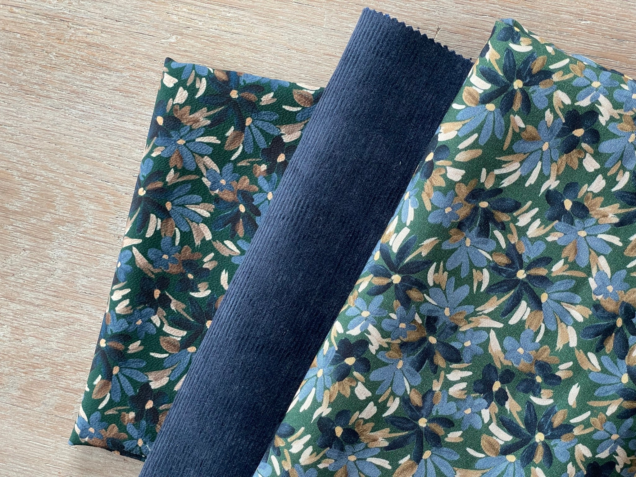 Toile Viscose - Imprimé Ida - Forêt & Marine (Coupons)