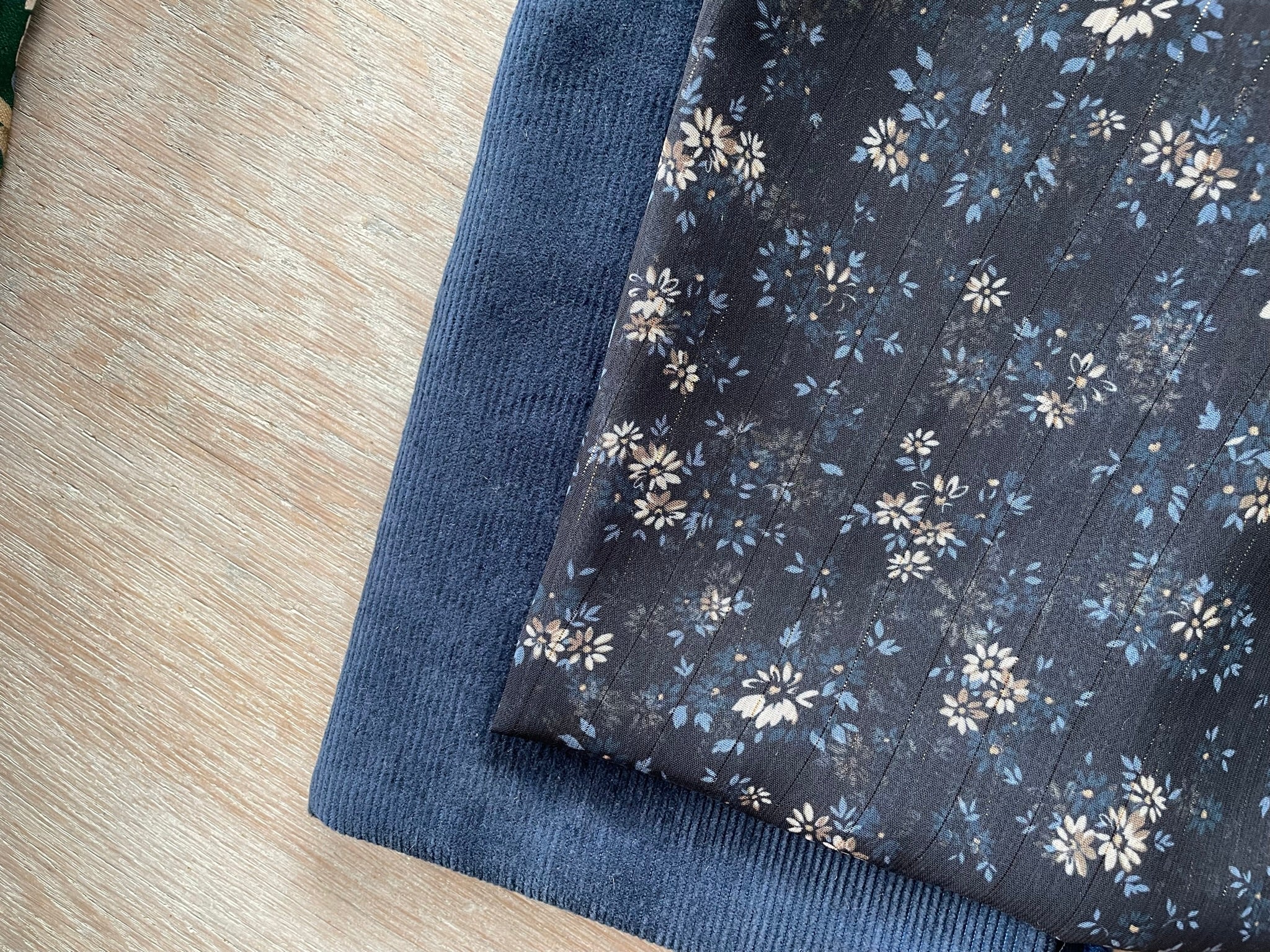 Voile lurex or - Imprimé Simone - Marine