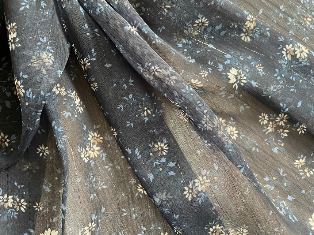 Gold lurex veil - Simone print - Navy