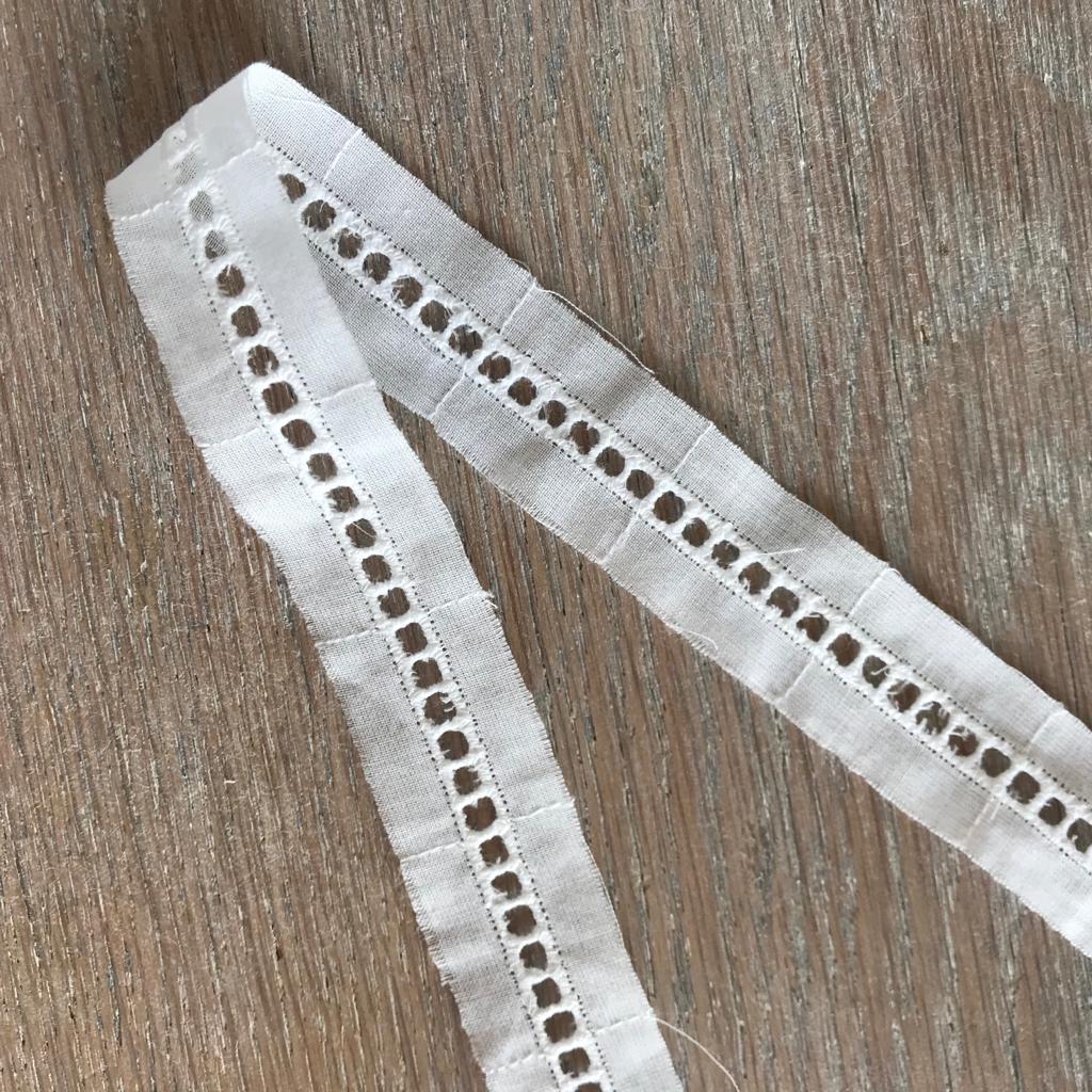 Ruban Broderie Jour échelle - Coton - Blanc