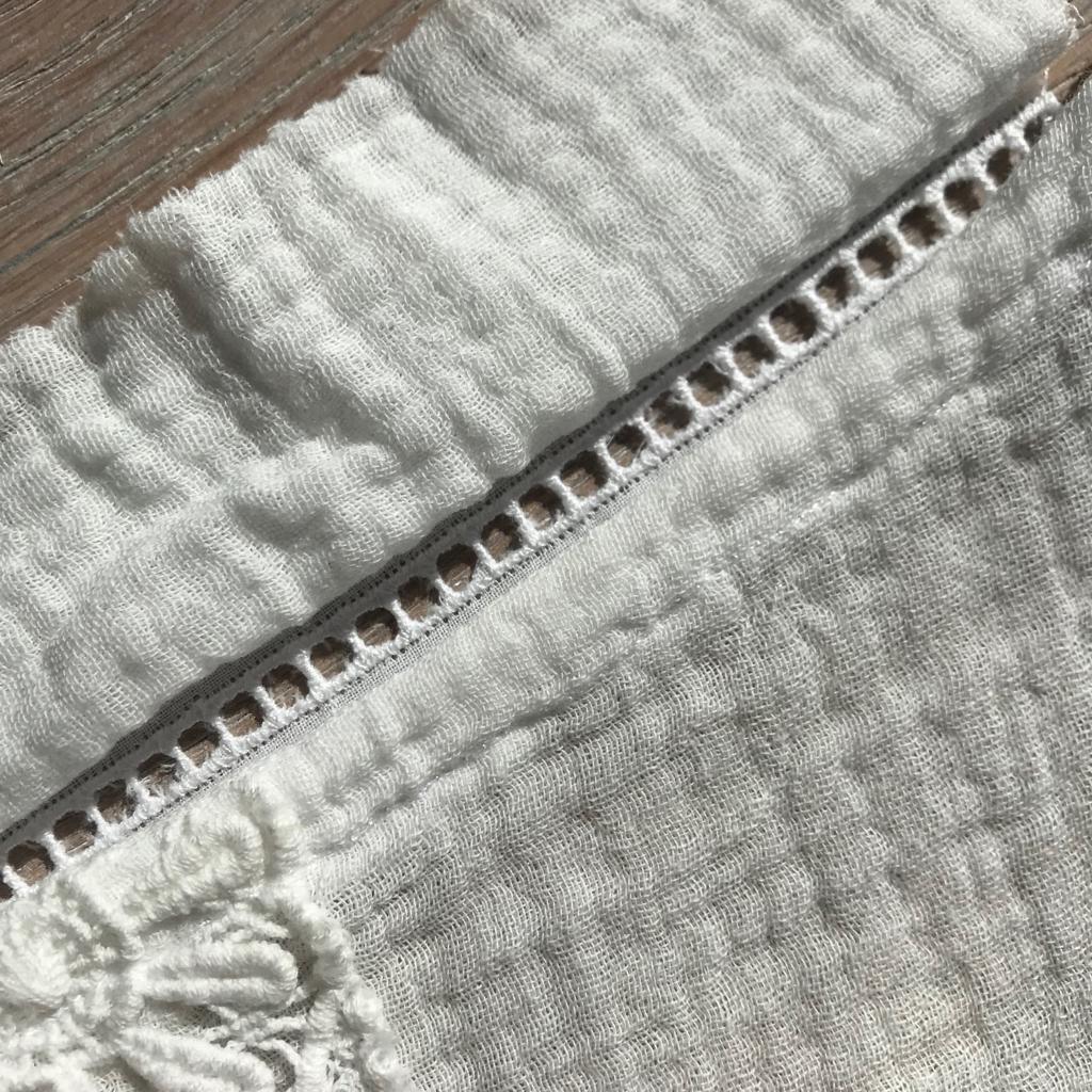 Ruban Broderie Jour échelle - Coton - Blanc