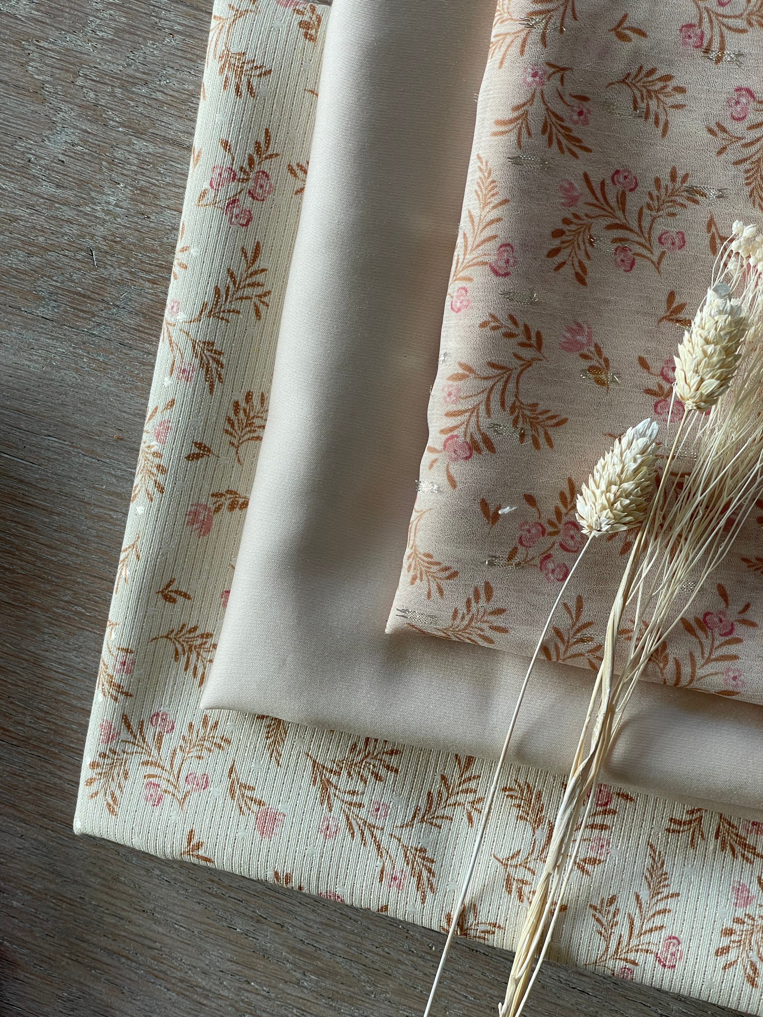 Voile lurex plumetis - Imprimé Marais - Blush