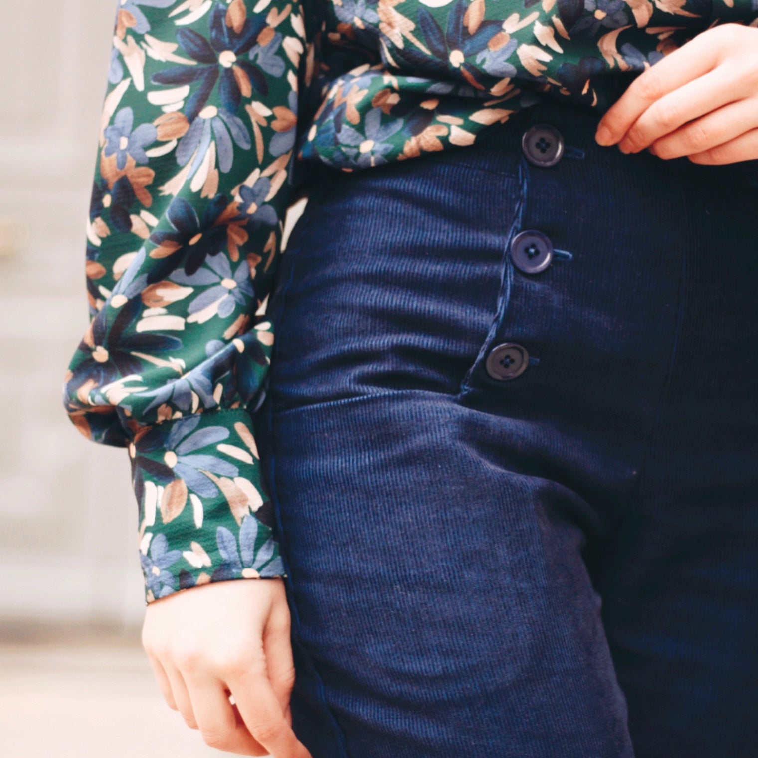 Velours grosse cote - Uni - Marine