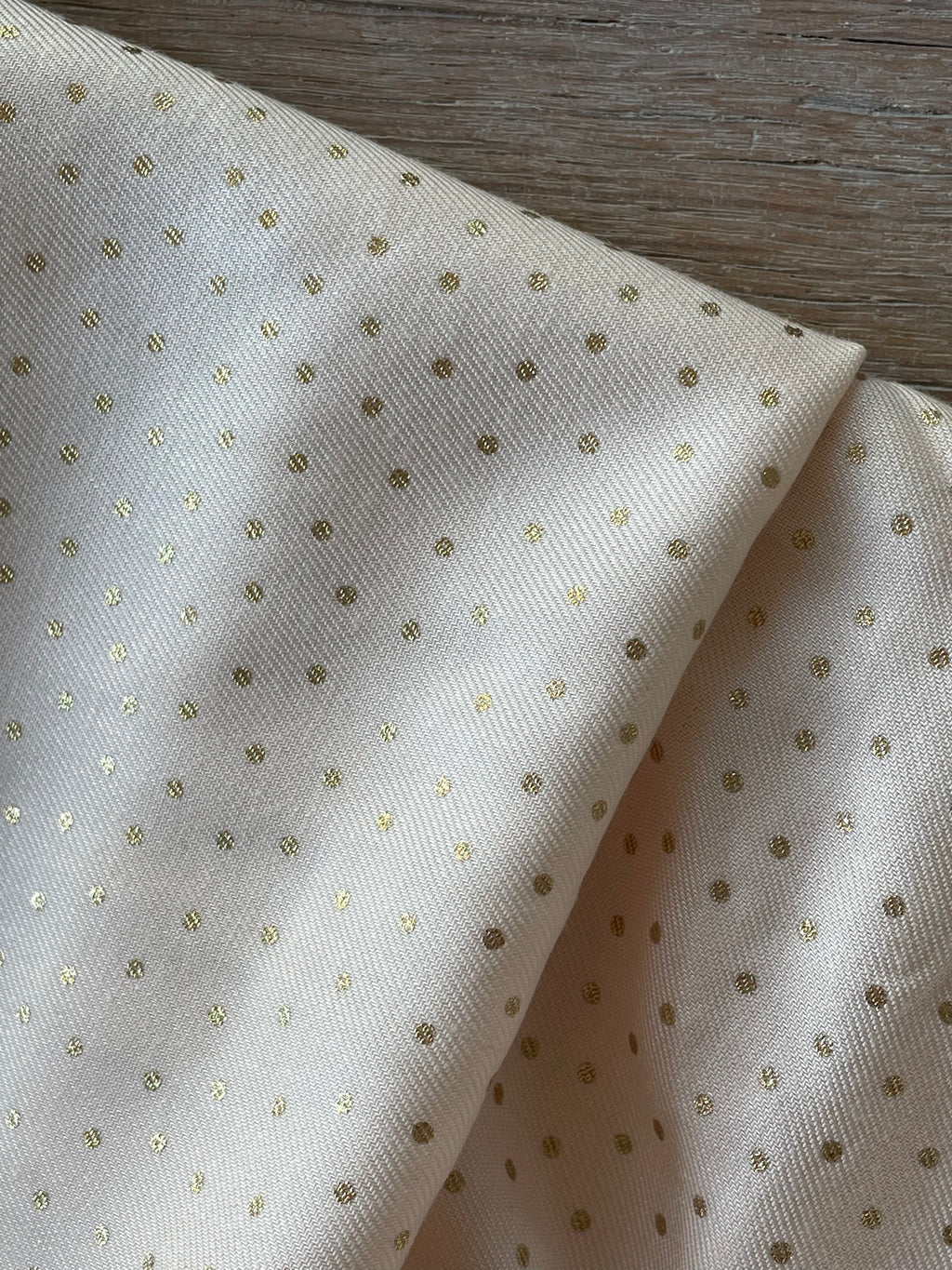 Viscose Twill - Mini Gold Dots - Nude Pink (Coupon)