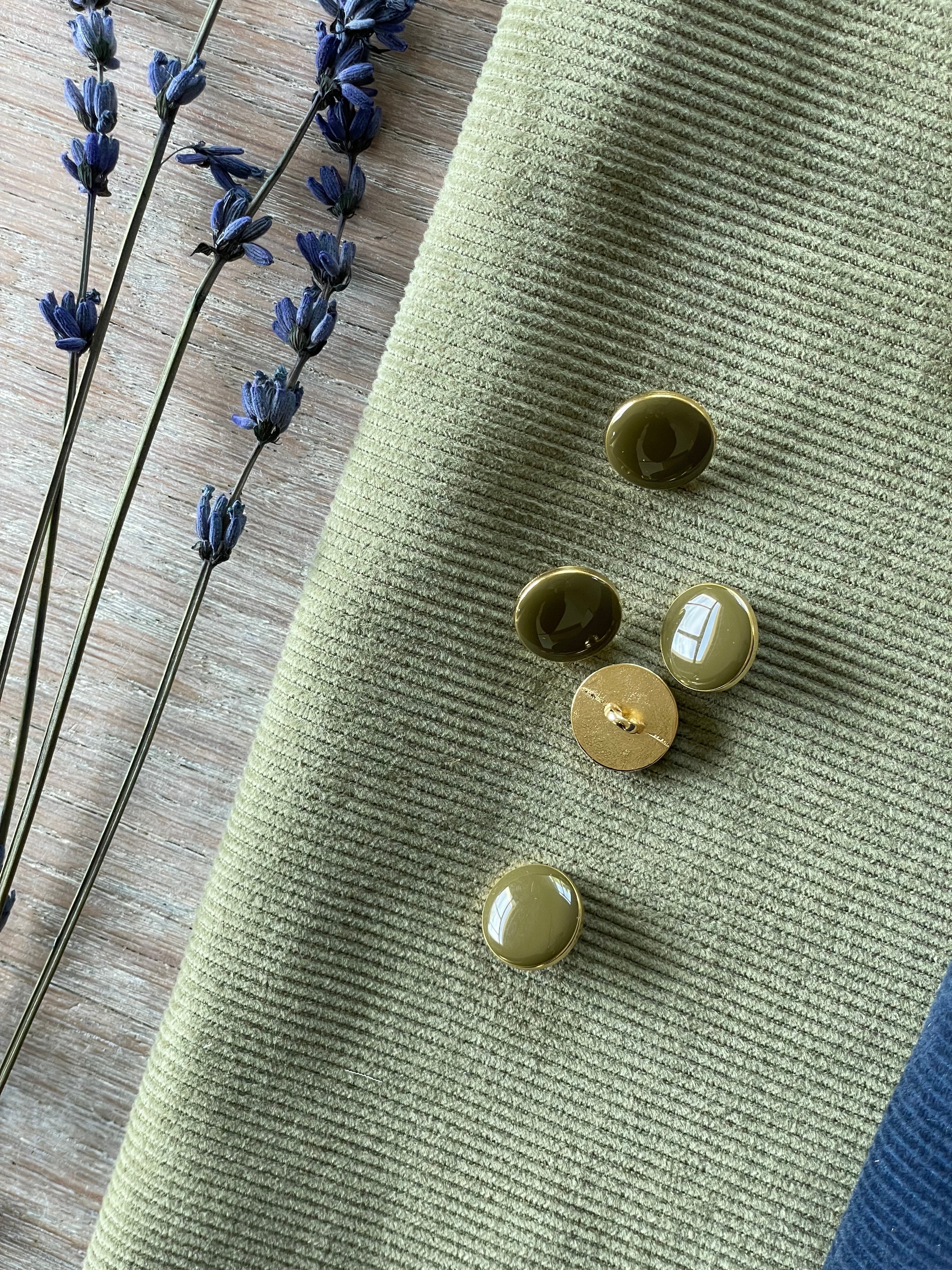 Bouton à coudre Maxi - Le 60's - Or & Kaki